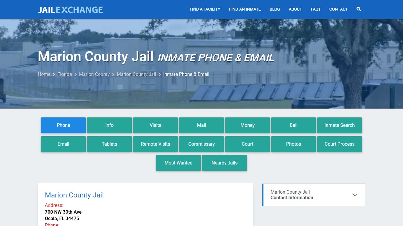 Inmate Phone - Marion County Jail, FL - Jail Exchange