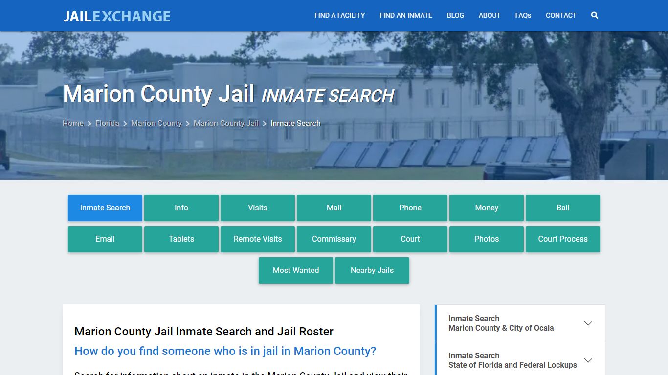 Inmate Search: Roster & Mugshots - Marion County Jail, FL - Jail Exchange